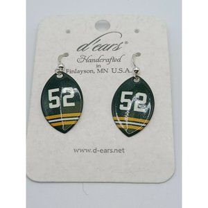 Green & Gold Number 52 Earrings by d'ears Non-Tarnish Sterling Silver